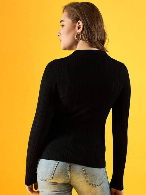 98 Degree North Women Ribbed V-Neck Pullover - Image 4