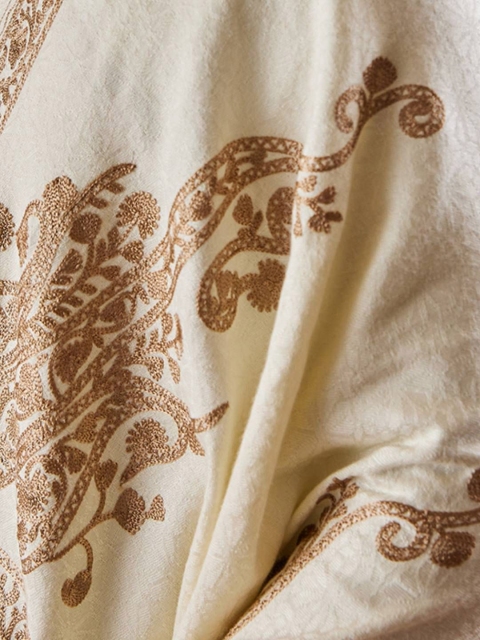 Pashmoda Men Floral Embroidered Stole - Image 4