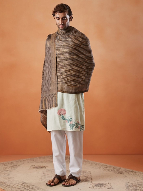 Pashmoda Men Woven Design Stole - Image 3