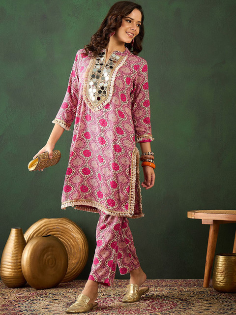 Sangria Printed Tunic With Trouser - Image 6
