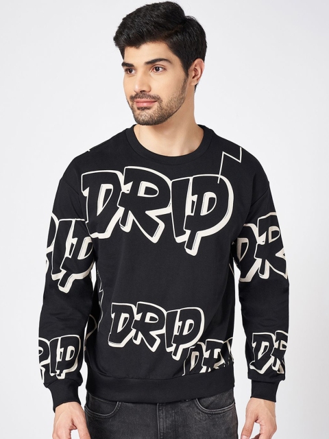 People Men Typography Printed Round Neck Cotton Pullover Sweatshirt - Image 2