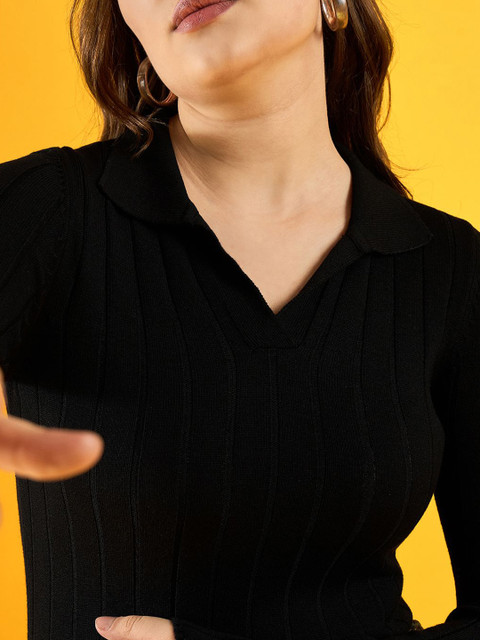 98 Degree North Women Ribbed V-Neck Pullover - Image 2