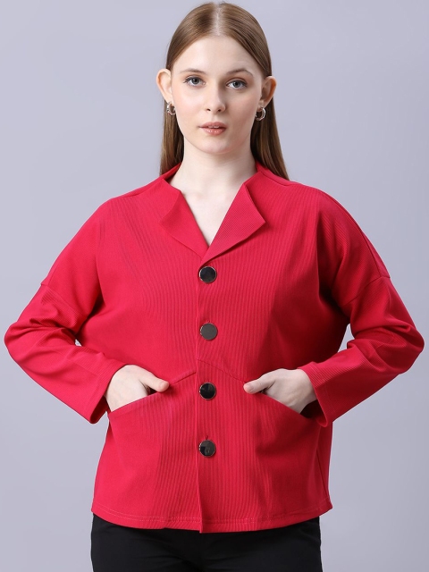 Autumn Hues Women Spread Collar Varsity Jacket - Image 2