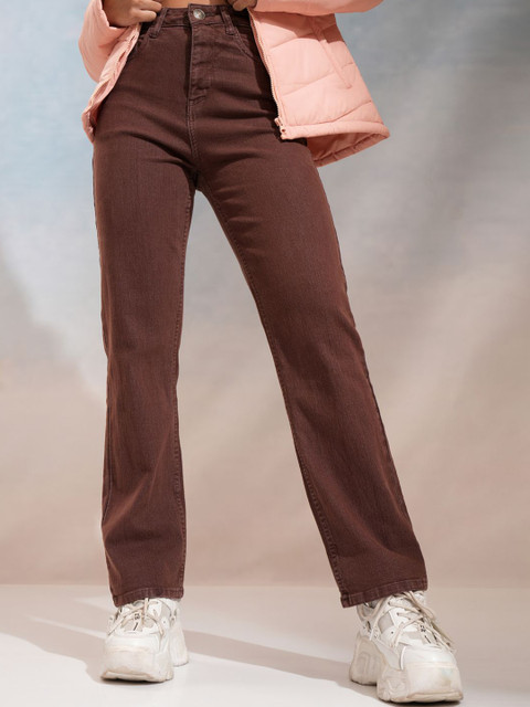 Tokyo Talkies Women Straight Fit High-Rise Stretchable Jeans