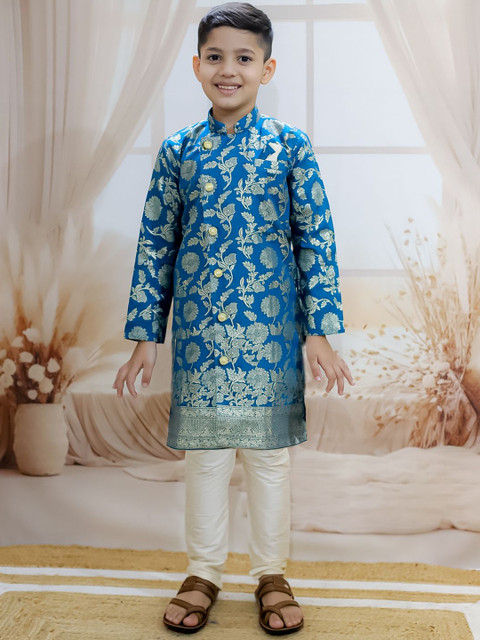 BownBee Boys Self-Design Sherwani Set