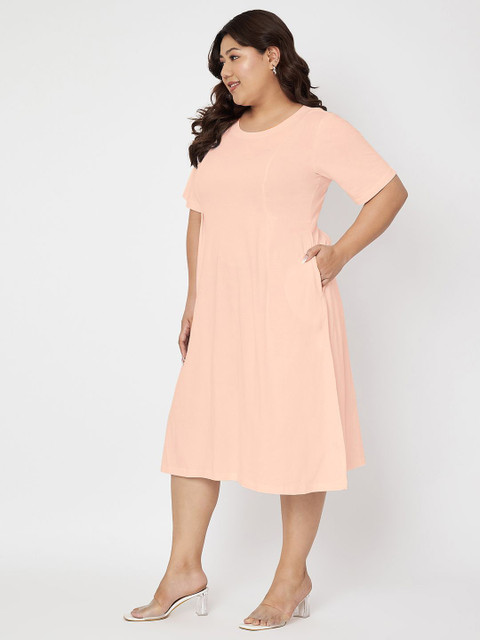 BRINNS Solid Plus Size A-Line Dress - Image 4