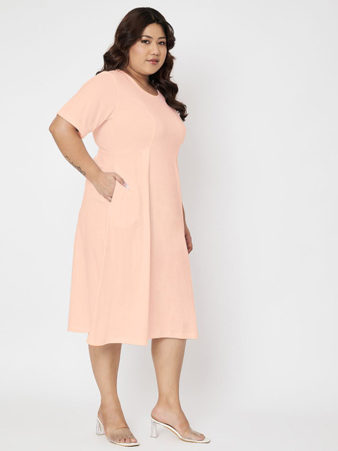 BRINNS Solid Plus Size A-Line Dress - Image 3