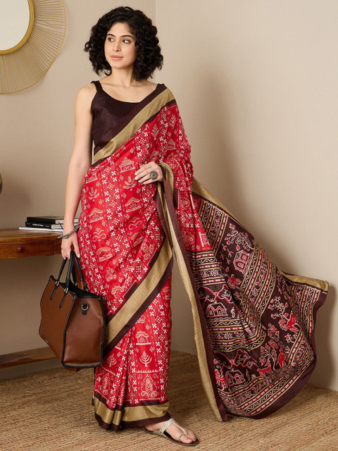 KALINI Warli Silk Blend Ready to Wear Sambalpuri Saree
