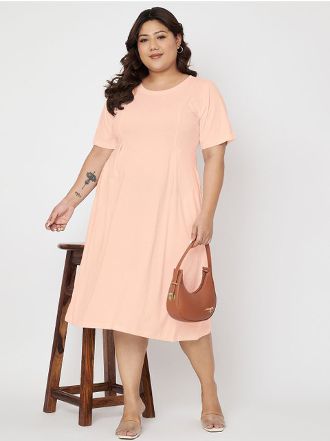 BRINNS Solid Plus Size A-Line Dress - Image 6