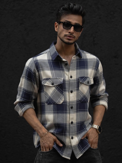 Powerlook Men Tartan Checks Opaque Checked Casual Shirt
