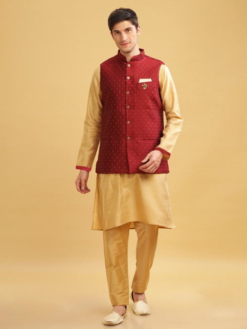Anouk Men Embroidered Nehru Jacket - Image 2