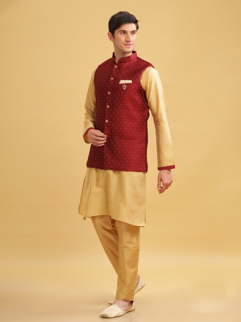 Anouk Men Embroidered Nehru Jacket - Image 4