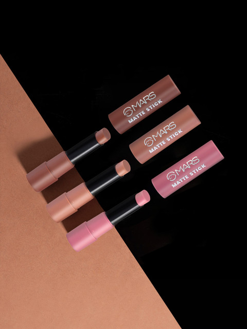 MARS Set Of 3 Blushed Nudes Matte Lipstick 9.6gm