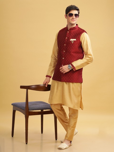 Anouk Men Embroidered Nehru Jacket - Image 5