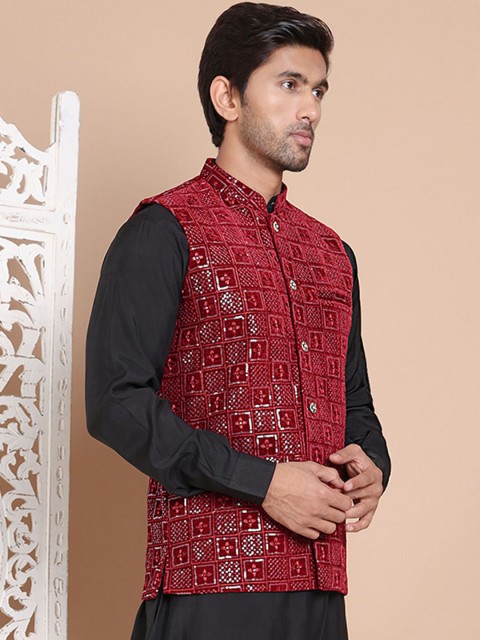 Anouk Embroidered Nehru Jacket - Image 3
