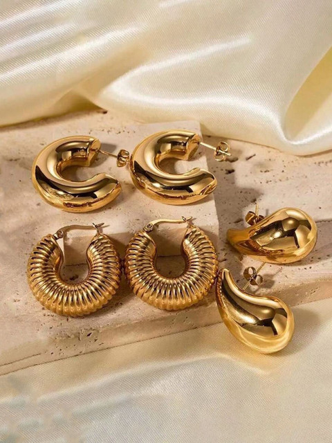 Jewels Galaxy Contemporary Half Hoop Earrings