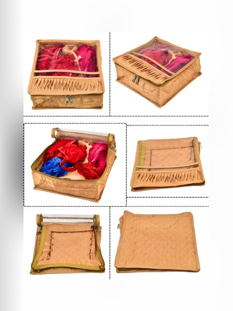 Ajabh Gold-Toned 2 Piece Water Resistant Multi-Utility Undergarment Satin Cloth Organisers - Image 3