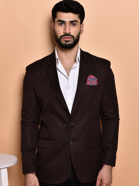 PRINTCULTR Slim-Fit Single-Breasted Blazer
