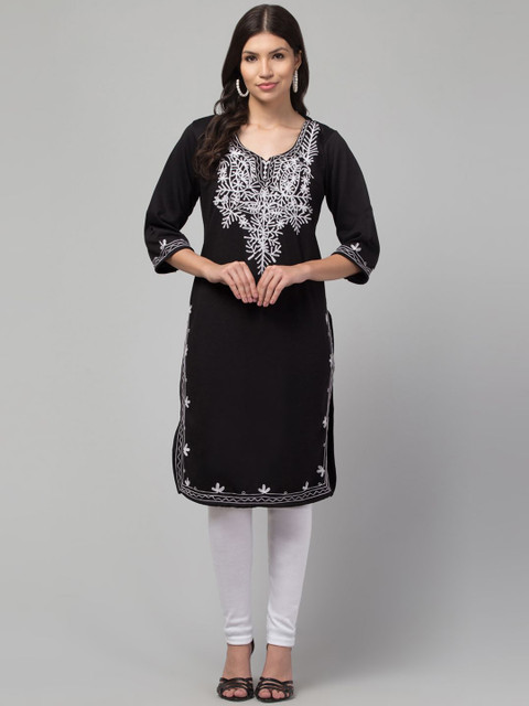 Trend Level Women Embroidered Woollen Kurta