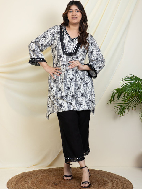 Vibes by Vibes by Deebaco Plus Size Floral Printed Tunic With Palazzos