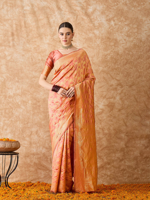 Sangria Woven Design Banarasi Saree With Blouse Piece