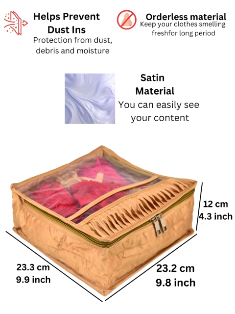 Ajabh Gold-Toned 2 Piece Water Resistant Multi-Utility Undergarment Satin Cloth Organisers - Image 4