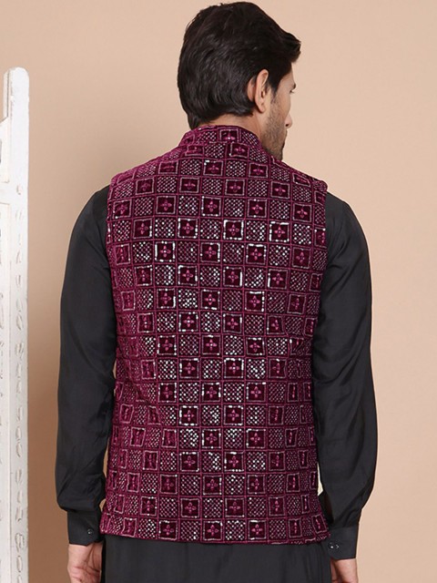 Anouk Embroidered Nehru Jacket - Image 4