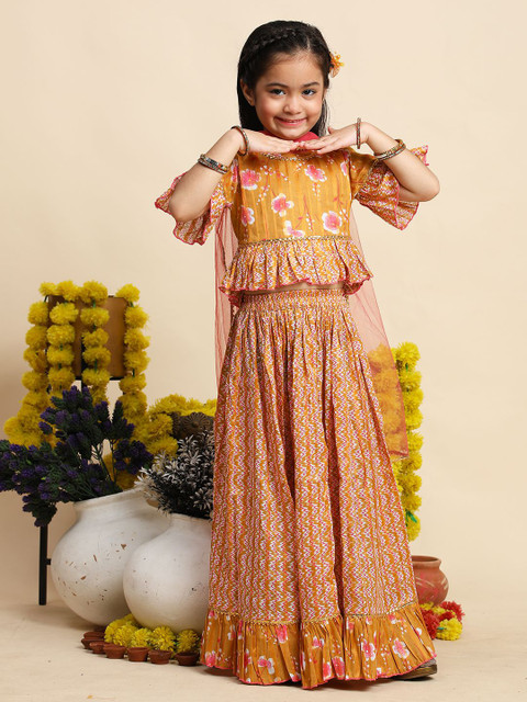 Cutiekins Girls Printed Ready to Wear Lehenga & Blouse With Dupatta - Image 2
