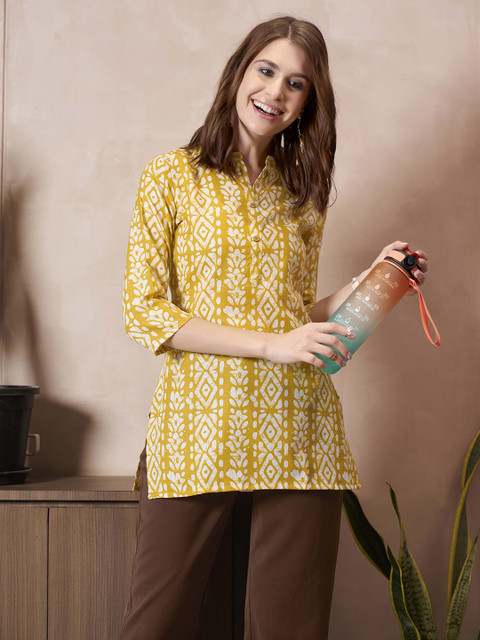 Anouk Rustic Geometric Printed Pure Cotton Kurti - Image 6