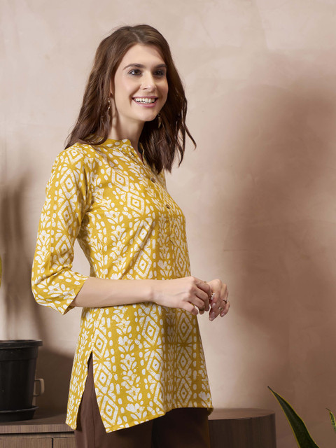 Anouk Rustic Geometric Printed Pure Cotton Kurti - Image 4