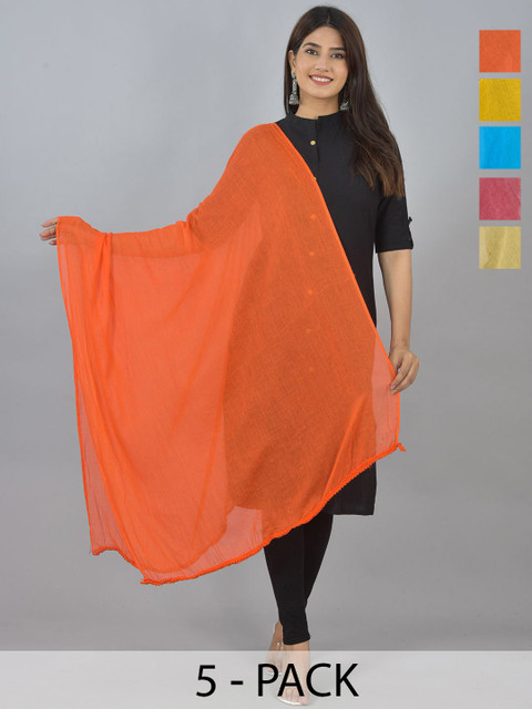 LA FEMINAE Pack Of 6 Pure Cotton Dupattas