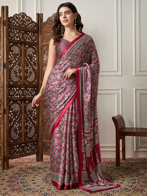 Sangria Printed Saree With Blouse Piece - Image 2