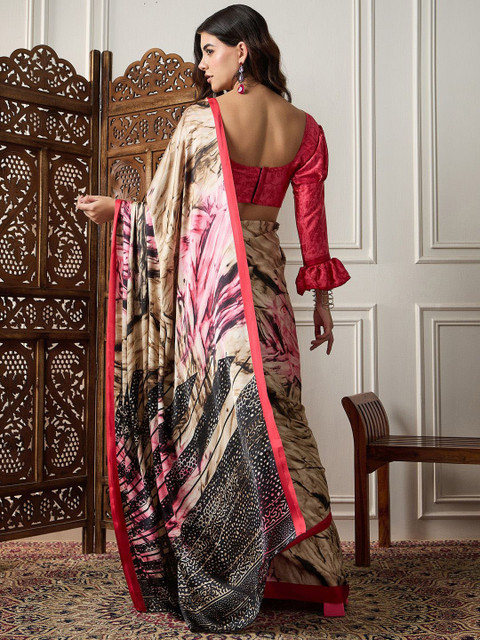 Sangria Printed Saree With Blouse Piece - Image 3