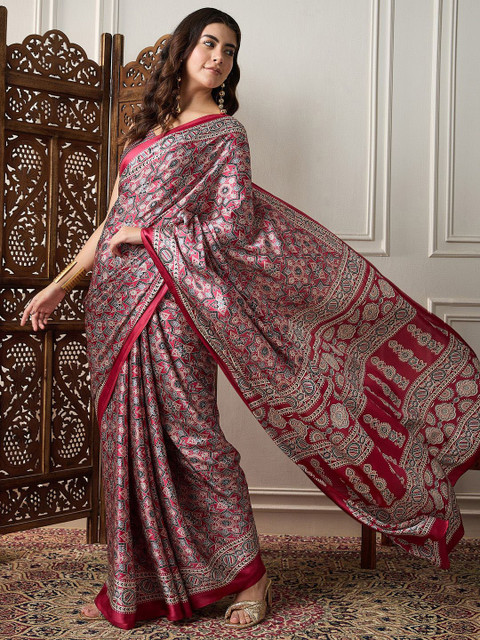 Sangria Printed Saree With Blouse Piece - Image 3