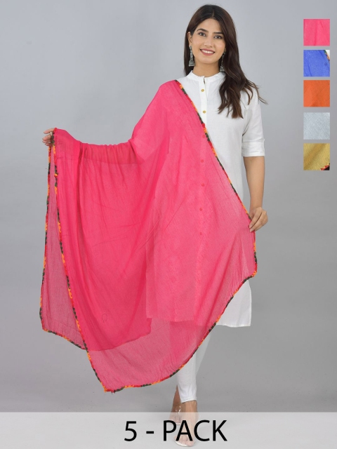 LA FEMINAE Pack Of 5 Pure Cotton Dupatta