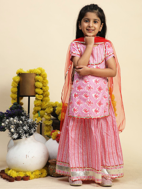 Cutiekins Girls Printed Ready to Wear Lehenga & Blouse With Dupatta - Image 5