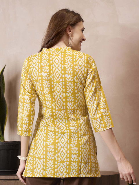 Anouk Rustic Geometric Printed Pure Cotton Kurti - Image 5