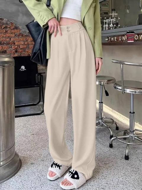 BROADSTAR Women Pleated Korean Pants