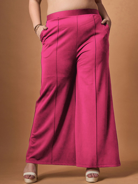 SASSAFRAS Curve Plus Size Lapel Collar Knotted Wrap Top With Trouser - Image 7