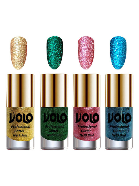 VOLO Set Of 4 Professional Glitter Nail Polish-9.9ml Each- Combo-No-269