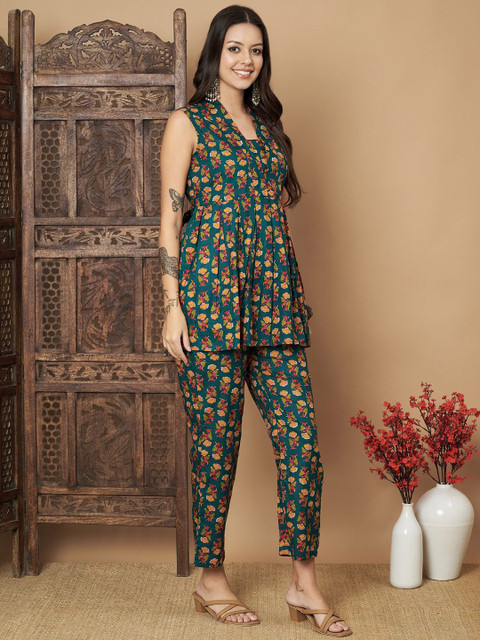 KALINI Printed Pure Cotton Tunic With Trouser - Image 3
