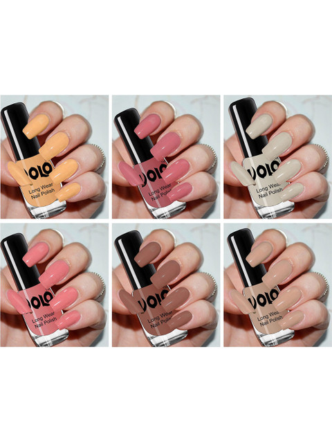 VOLO Set Of 6 Long Wear Nail Polish-5ml Each-Shade-VT-050