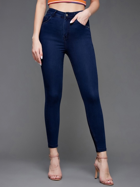 Chemistry Women Skinny Fit High Rise Clean Look Cropped Length Stretchable Denim Jeans