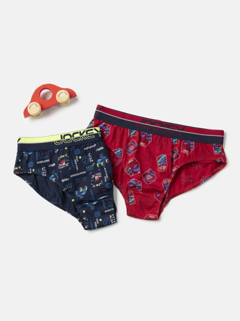 Jockey Boys Pack of 2 Super Combed Cotton Printed Trunk with Ultrasoft Waistband-PB04
