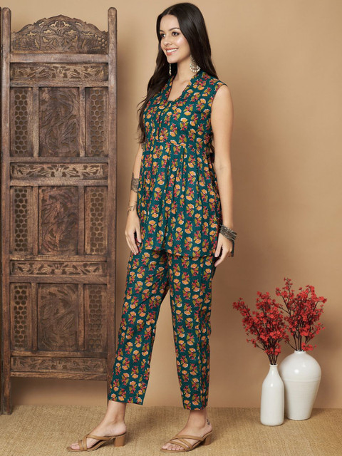 KALINI Printed Pure Cotton Tunic With Trouser - Image 4