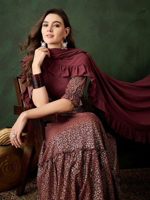 Sangria Embellished Lehenga With Choli & Dupatta