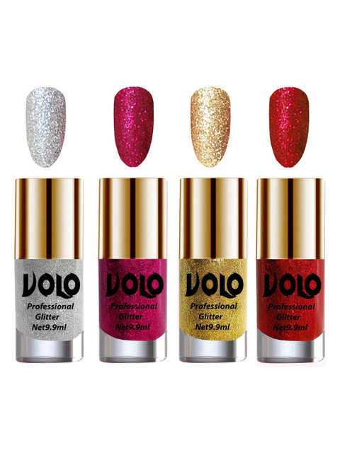VOLO Set Of 4 Professional Glitter Nail Polish-9.9ml Each-Combo-No-180