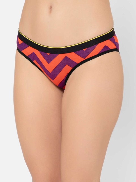 bummer Women Printed Micro Modal Chevron Mid Rise Bikini Brief BICH01S - Image 3