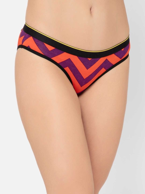 bummer Women Printed Micro Modal Chevron Mid Rise Bikini Brief BICH01S - Image 2