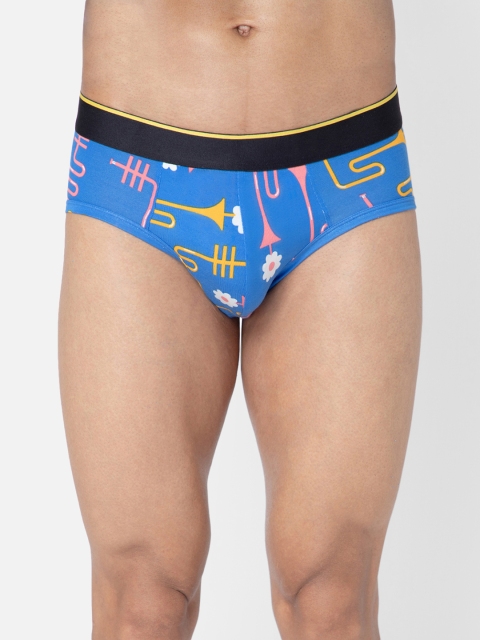 Bummer Men Printed Micro Modal Dixie Blues Mid Rise Basic Brief